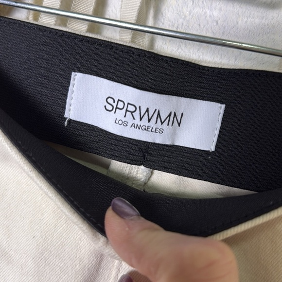 SPRWMN Cotton Denim Side Zip Flare Leg Pull On Pant in Natural Size S - Picture 5 of 7